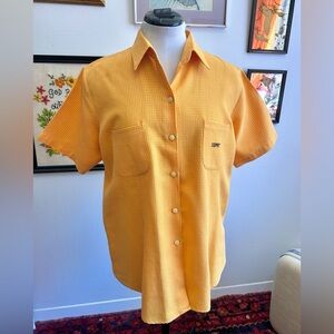 Vintage 90s ESPRIT Button-Up Shirt – XL, Orange/Yellow Pink Checkered